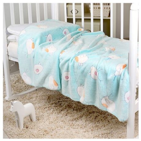 Покрывало Baby Nice Velsoft 3D Птичка 150х200 см, птичка/бирюзовый
