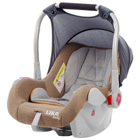 Автокресло-переноска группа 0+ (до 13 кг) Liko Baby CRIB LB-321, бежевый