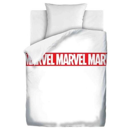 Постельное белье 1.5-спальное Непоседа Мстители White Marvel, поплин, 50 х 70 см белый/красный