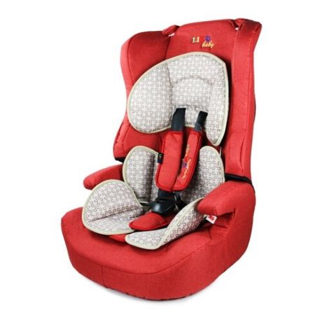 Автокресло группа 1/2/3 (9-36 кг) Liko Baby LB-513, кирпичный/лен