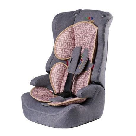 Автокресло группа 1/2/3 (9-36 кг) Liko Baby LB-513, серый/лен