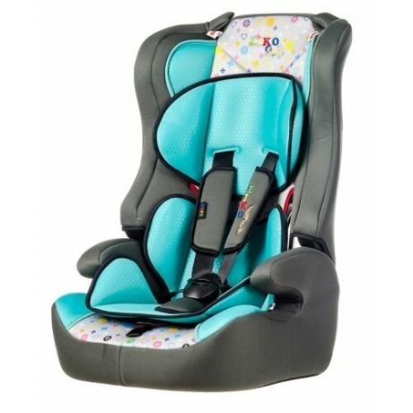 Автокресло группа 1/2/3 (9-36 кг) Liko Baby LB-513, мозаика/бирюзовый
