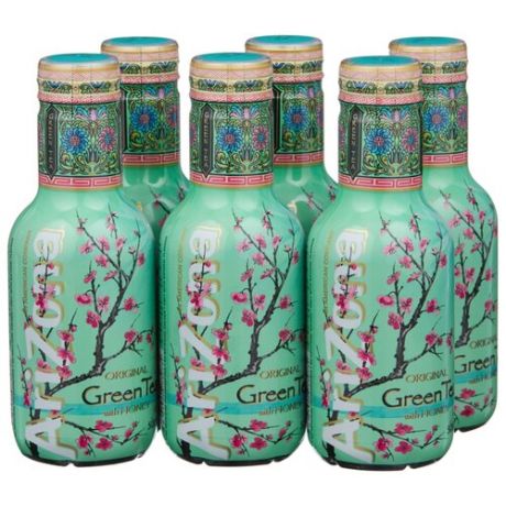 Чай AriZona Green Tea with Ginseng and Honey, ПЭТ, 0.5 л, 6 шт.