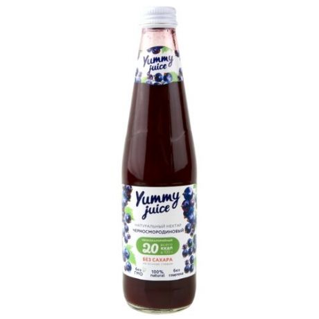 Нектар Yummy juice черносмородиновый, без сахара, 0.33 л