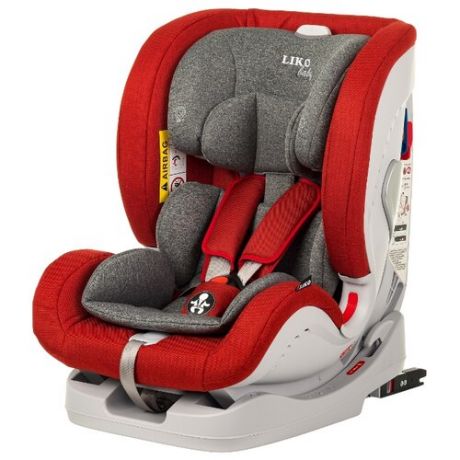 Автокресло группа 0/1/2/3 (до 36 кг) Liko Baby Sprinter Isofix, красный в точку