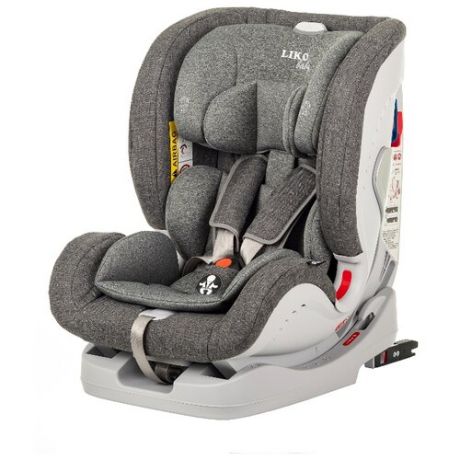 Автокресло группа 0/1/2/3 (до 36 кг) Liko Baby Sprinter Isofix, серый/лен