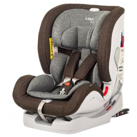 Автокресло группа 0/1/2/3 (до 36 кг) Liko Baby Sprinter Isofix, темно-коричневый в точку