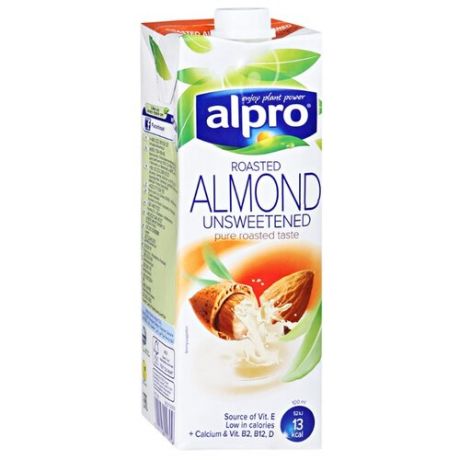 Миндальный напиток alpro без содержания сахара 1.1%, 1 л