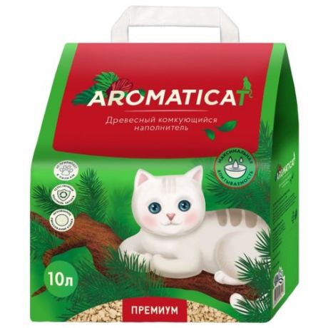 Комкующийся наполнитель AromatiCat Древесный Premium 10 л