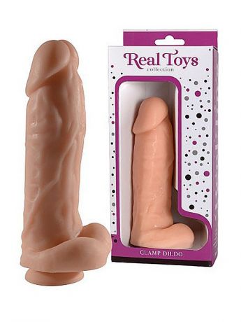 Реалистичный фаллоимитатор с мошонкой Real Toys №11 на присоске – телесный