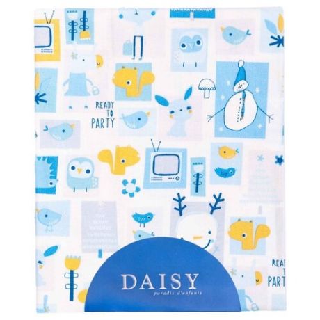 Многоразовые пеленки Daisy хлопок 75x120 мультяшки голубой