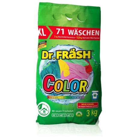 Стиральный порошок Dr. Frash Color пластиковый пакет 3 кг