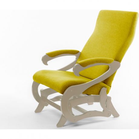 Кресло-слайдер Мебелик Сиена ткань желтый/каркас дуб шампань