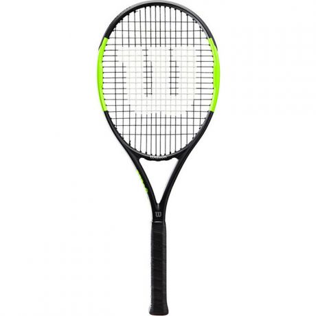 Ракетка для большого тенниса Wilson Blade Feel Team, артWR018910U3, для любителей, со струнами, черно-зелен