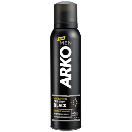 Антиперспирант Arko Men Black антибактериальный спрей 150 мл