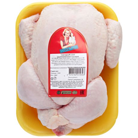 Тушка цыпленка-бройлера Моссельпром охлажденная на подложке 1.6-2.1 кг
