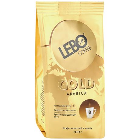 Кофе для заваривания в чашке Lebo Gold Арабика молотый 100 г
