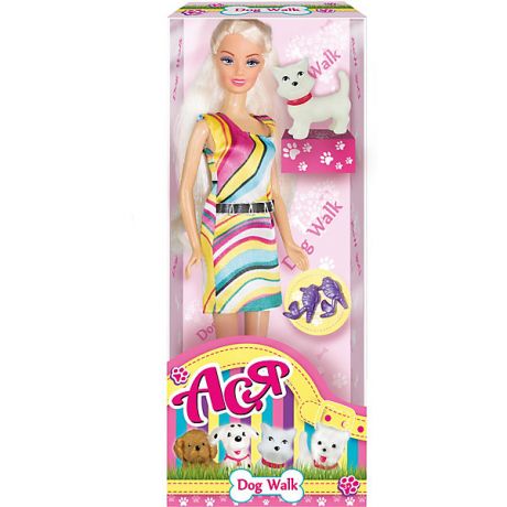 Toys Lab Кукла Toys Lab "Прогулка со щенком" Ася, 28 см