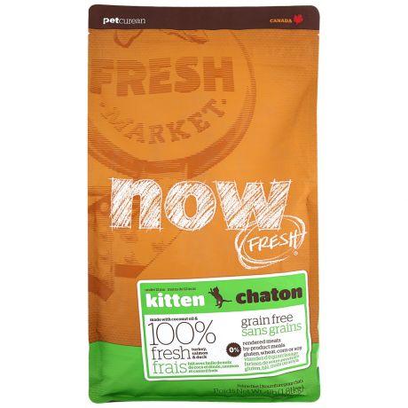 Корм сухой Now беззерновой с индейкой уткой и овощами для котят 1.81 кг