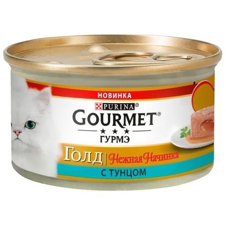Корм влажный Gourmet Гурмэ Голд нежная начинка с тунцом для кошек 85 г
