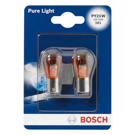 лампа BOSCH PY21W 12В 21Вт PURE LIGHT (DB) 2шт