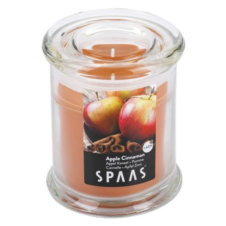 свеча в стекле SPAAS Премиум Яблоко с корицей 9х11см 60ч/г аромат.