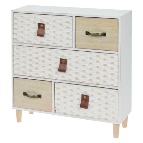 миникомод KOOPMAN 5 ящиков 100x295x317мм белый/натуральный МДФ