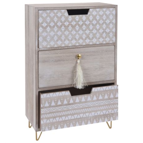 миникомод KOOPMAN 3 ящика 250x140x430мм белый/натуральный МДФ