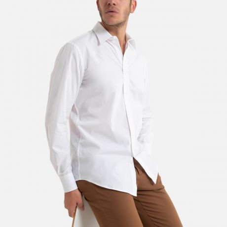 Рубашка LaRedoute Прямого покроя с длинными рукавами 47/48 белый