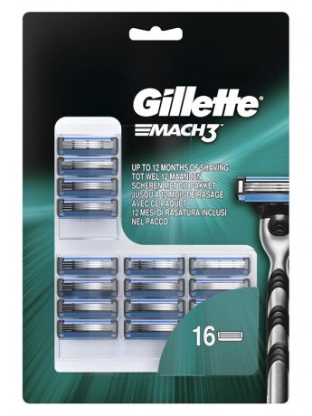 Сменные кассеты Gillette Mach3 16шт 7702018406616