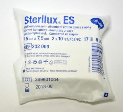 салфетки марлевые стерильные стерилюкс еs 7,5*7,5 см 20 шт