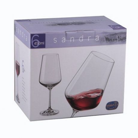 Набор бокал для вина Сандра 450мл 6шт, стекло