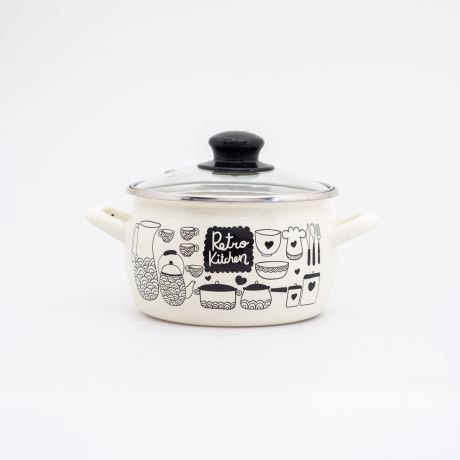 Кастрюля с крышкой Metrot Retro Kitchenо 2,4л, эмаль, 337735