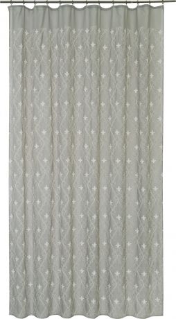 Тюль на ленте «Лилия» 250x280 см цвет серый