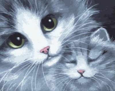 Набор для рисования по номерам Цветной gx7931 «Кошка с котенком»