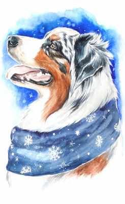 Набор для вышивания Цветной Алмазная вышивка lc014 «Зимний пёс»