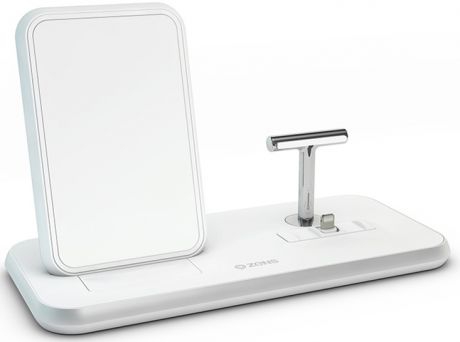 Беспроводное зарядное устройство Zens Stand+Dock Aluminium Wireless Charger (белый)