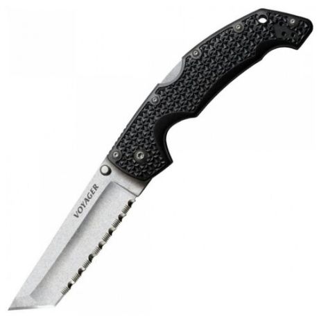 Нож складной Cold Steel Voyager Large Tanto Serrated (29ATS) черный