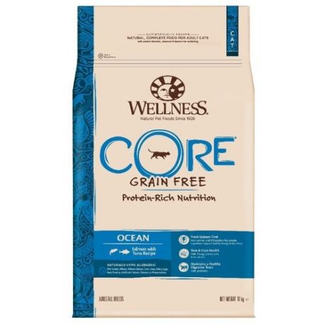 Сухой корм для кошек Wellness беззерновой, с лососем, с тунцом 10 кг