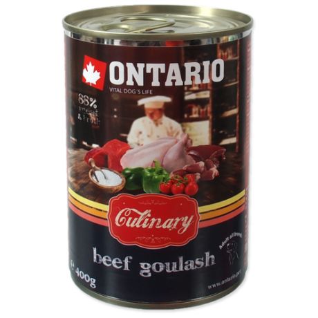 Влажный корм для собак Ontario Culinary Goulash, говядина 400г