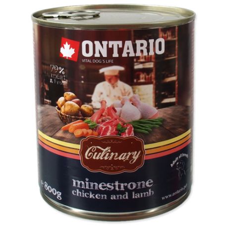 Влажный корм для собак Ontario Culinary Minestrone, курица, ягненок 800г