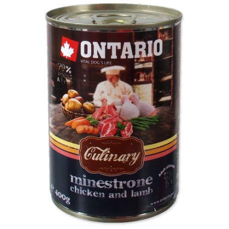 Влажный корм для собак Ontario Culinary Minestrone, курица, ягненок 400г