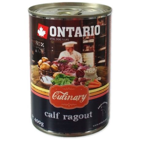 Влажный корм для собак Ontario Culinary, телятина, утка 400г