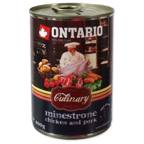 Влажный корм для собак Ontario Culinary Minestrone, курица, свинина 400г