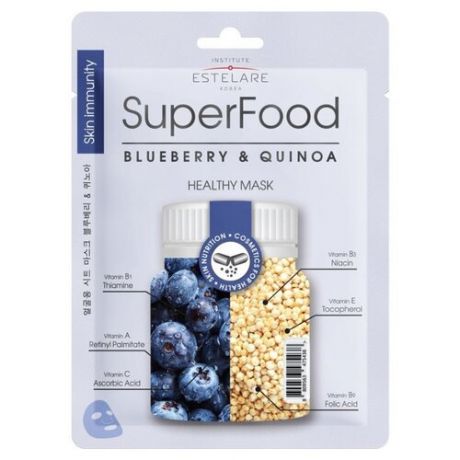 Estelare Тканевая маска Superfood Черника и Киноа, 25 г
