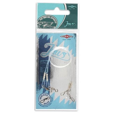 Рыболовный поводок MIKADO Jaws Medium Fluorocarbon 2 шт. 15 см 12 кг