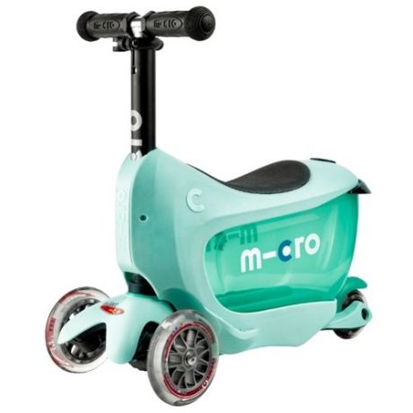 Детский кикборд Micro Mini2go Deluxe Plus, mint