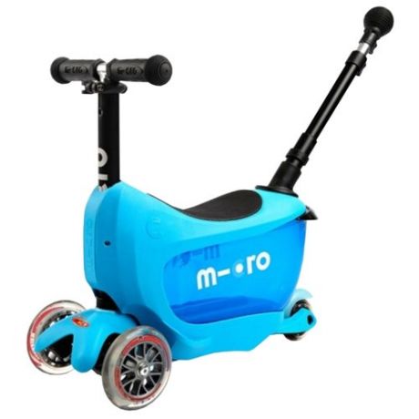Детский кикборд Micro Mini2go Deluxe Plus, blue