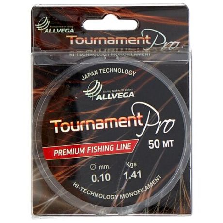 Монофильная леска ALLVEGA Tournament Pro прозрачный 0.1 мм 50 м 1.41 кг