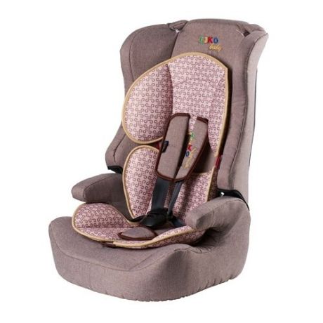 Автокресло группа 1/2/3 (9-36 кг) Liko Baby LB-513, темно-коричневый/лен